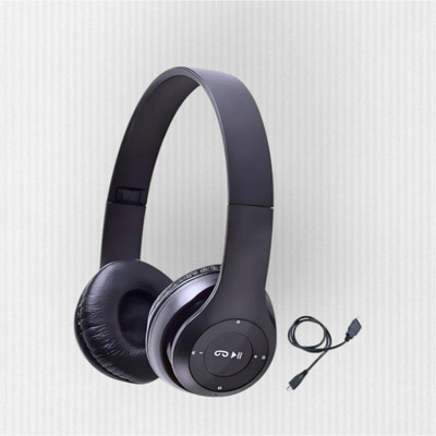 AIZINA Wireless Gaming Headset with Bluetooth, Foldable Frame, and Mic_J8 Bluetooth & Wired(Black, On the Ear)