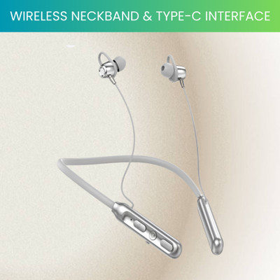 FRONY Bt Hitz (Wireless Neckband) Hd Sound Quality & Magnetic On/Offwith VibrationN36 Bluetooth(White, True Wireless)