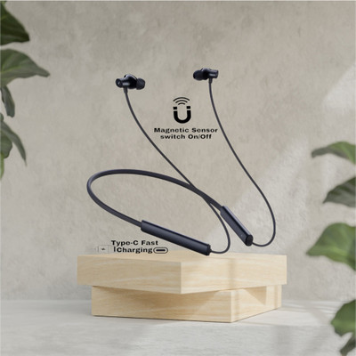 GDS Wireless Neckband, 48Hrs Playtime, Double EQ Mode, Fast Charging_HP Bluetooth & Wired(Black, In the Ear)