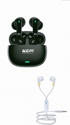 IMMEQA KDM Z4 GLOW PODS Wireless Earbuds With kdm wired earphone with mic Bluetooth Headset(White, Black, Blue, Green, In the Ear)