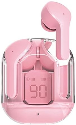 GadgetWave Wireless Transparent Earbuds with LED Digital Touch Control BT 5.4v ENC Gaming Bluetooth(Pink, True Wireless)