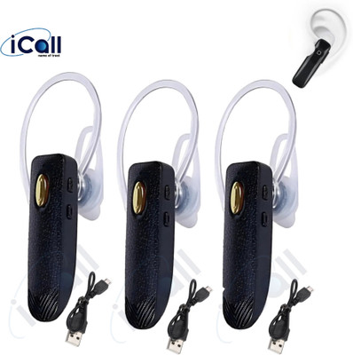 icall V4.1 with Mic Bluetooth(Black, True Wireless)