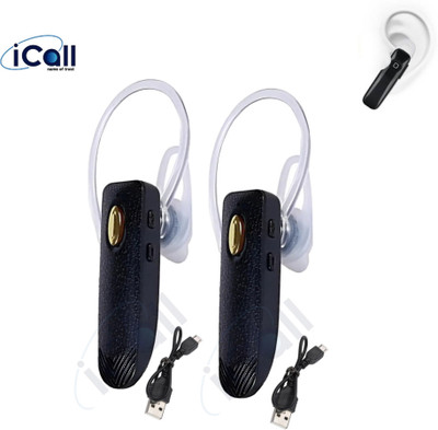 icall K1 Pack of 2 bluetooth V4.1 with Mic Bluetooth(Black, True Wireless)
