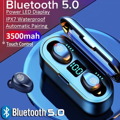Clairbell UKU_453Q_TWS F9 Wireless Earbuds Bluetooth Headset Bluetooth Headset(Black, True Wireless)