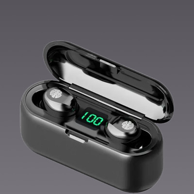 YAROH F84_F9 Wireless Earbuds with Bluetooth 5.0 & Digital Display Bluetooth(Black, In the Ear)