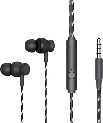 GEARZTOUCH Noise in Ear 3.5mm Wired Earphones with in Line HD Mic Wired(Black, In the Ear)