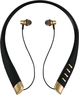 RARIBO Classic Pro Neckband with 60 Hours of Playtime & Fast charging Bluetooth Gaming Headset(Gold, In the Ear)