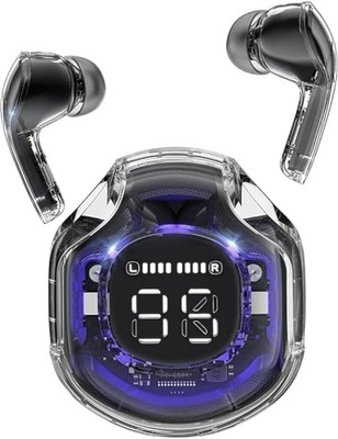 kliksy Ultrapods Pro TWS Bluetooth Earbuds with Touch Control & Cool Transparent Design Bluetooth(Black, In the Ear)