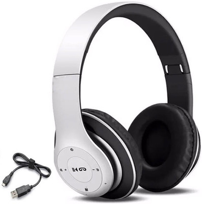 G2L TOP PRICE Over Ear Thumping Bass Sound Lightweight Headphone 10 Hour Playback Bluetooth(White, On the Ear)