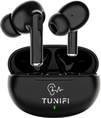 Tunifi MS771 Hook Earbuds/TWs/buds 5.3 with 48H Unbeatable Playtime, Headphones Bluetooth(Black, True Wireless)