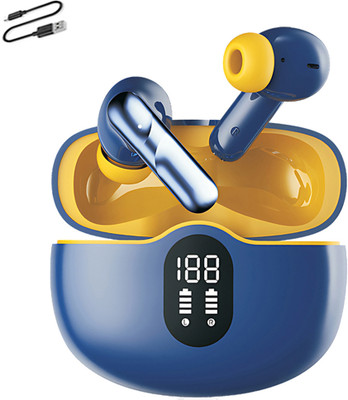 snowbudy Wireless Gaming Earbuds Low Latency Bluetooth 5.1 Ear Buds Dual Game and Music Bluetooth(Yellow, In the Ear)
