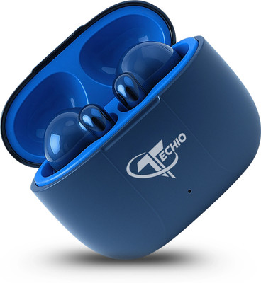 Techio Airdopes 300 Earbuds F6 In-Ear Detection, AI-ENx™ Technology, Bluetooth(Blue, True Wireless)