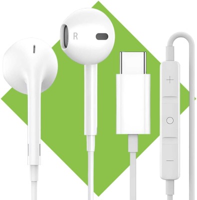Bxeno Type C Handsfree with Mic-Xiaomi Redmi Note 13/ Note 13 Pro/Note 13 Pro+/13C[10] Wired Headset(White, In the Ear)