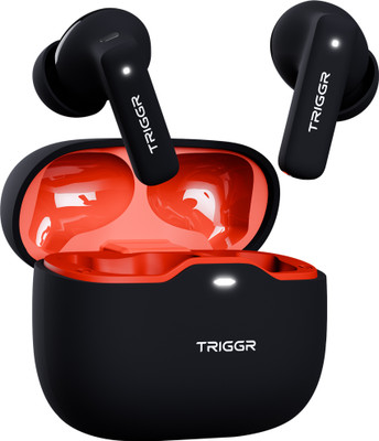 TRIGGR Apex S2 2025, Dual Pairing, 60H Battery, Preset EQ, Quad Mic ENC, Rubber Finish Bluetooth(Black Inferno, True Wireless)