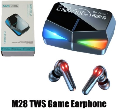 ASTOUND M28 TWS Noise Reduction Bass LED Earbuds Bluetooth Headset(Black, In the Ear)