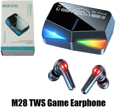 ASTOUND M28 TWS Noise Reduction Bass LED Earbuds Bluetooth(Black, In the Ear)