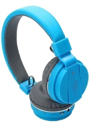 Glatoxi SH-12 Wireless Bluetooth Over the Ear Headphone with Mic Bluetooth Headset(Blue, On the Ear)