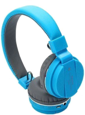 Glatoxi SH-12 Wireless Bluetooth Over the Ear Headphone with Mic Bluetooth Headset(Blue, On the Ear)