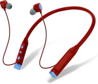 TEQIR RED neckband wireless headphone headset earphone earbud colar neckband Bluetooth Bluetooth Headset(Red, In the Ear)