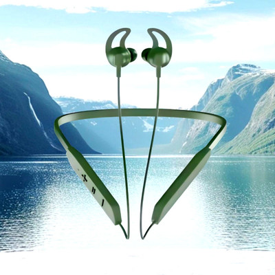 FRONY Bluetooth Headset Neckband with mic BT-Max 30H Playtime & Calling VibrationP240 Bluetooth(Green, True Wireless)