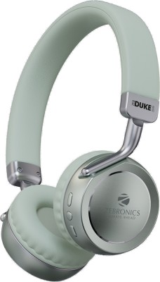 ZEBRONICS Zeb- DUKE 2, Deep Bass, 60h Backup, AUX, ENC, Gaming Mode, Type C Charging Bluetooth Headset(Green, On the Ear)
