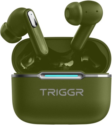 TRIGGR Ultrabuds N1 with ENC, 40H Battery, Trucomm Calling, 40ms Latency Gaming, v5.3 Bluetooth Headset(Green, True Wireless)
