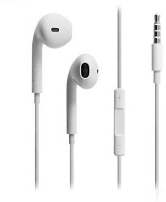 ELECOVER Wired Headset with Mic 3.5mm Jack Super Extra High Bass Headphones Wired Headset Wired Headset(White, In the Ear)