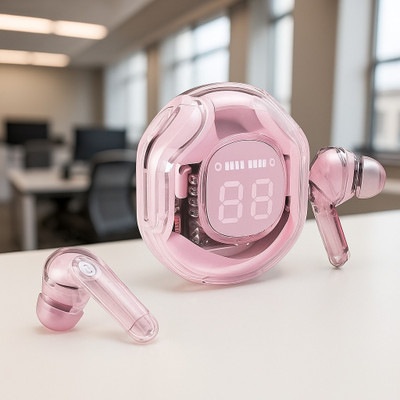 Wingster True Wireless Bluetooth Headphones & Earbuds Earphones with MicE18 Bluetooth(Pink, In the Ear)