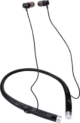 ROYAL RO-255 Wireless Rechargeable Bluetooth Neckband with 20 Hours Playtime Bluetooth(Black, In the Ear)