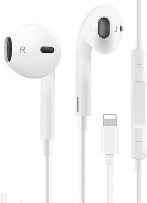 X88 Pro Direct Connector Wired Earphone Compatible with iPhone Bluetooth & Wired(White, In the Ear)