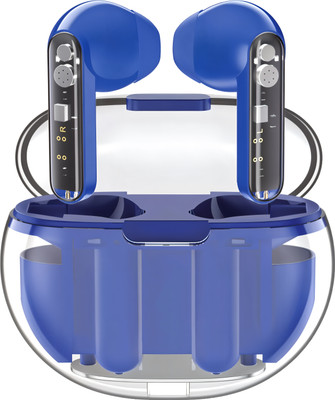 GREE MATT Transparent TWS Earbuds with 100 HRS Playtime, Bluetooth v5.3 N3 Bluetooth(Blue, True Wireless)