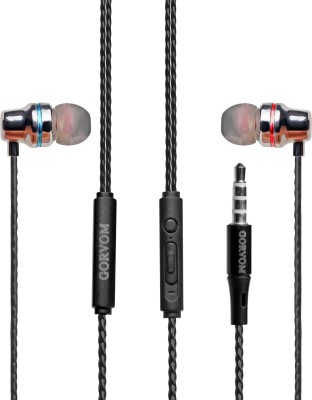 GORVOM Roar in-Ear Wired Eps with Mic, 10mm DR, HD, IPX3, Extra Bass, Noise Cn EP103SLR Wired Headset(Silver, In the Ear)