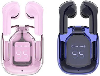 TECHMAZE Pro Earbuds/TWs/buds 5.1 Earbuds with 280H Playtime, Headphones M19 Bluetooth(Pink, In the Ear)