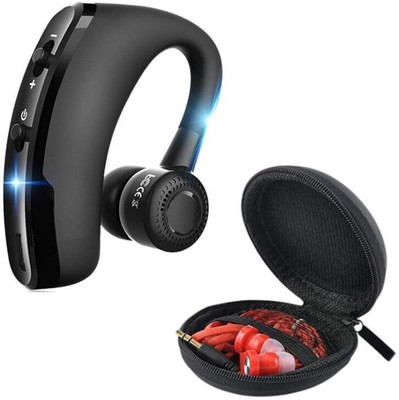 DRUMSTONE Combo C687 - V9 Single Ear BT 4.1 Headset & Mini Round Pouch Zipper Pocket Bluetooth(Multicolor, In the Ear)
