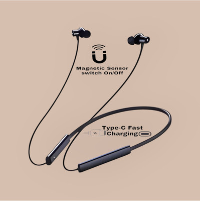 house of common Pro Neckband With Upto 48 Hours Playback & Fast Charging Earphone_4R Bluetooth & Wired(Black, In the Ear)