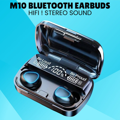 GUGGU M10 Wireless (Earbuds) Power Bank LED Display with Deep Bass Stereo Sound S372 Bluetooth(Black, True Wireless)