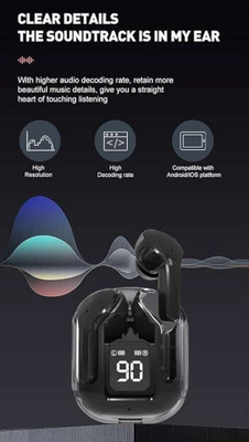house of common GWALBROS Ultrapods Type-C Bluetooth 5.3V Wireless Earbuds with 12 Hr playtime Bluetooth(Black, True Wireless)