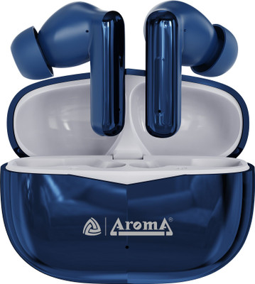 Aroma TWS1 V5.4 Upto 60Hr Playtime*, ENC, Dual Paring, Fast Charging, Heavy Bass Bluetooth(Chrome Blue, True Wireless)
