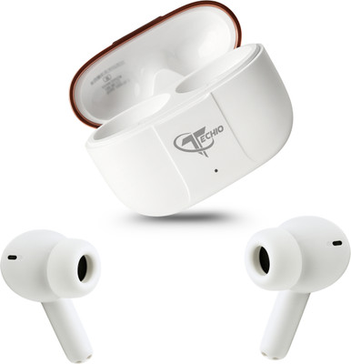 TECHIO PulseBeat ANC Edition with Voice Assistant and Quick Pairing 40Hr Playback Bluetooth(White, True Wireless)