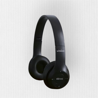 AIZINA Clear Voice Headphones with Mic & SD Card Support_XX Bluetooth & Wired(Black, On the Ear)