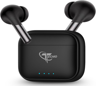 TECHIO GameWave Buds with Instant Pairing, 13mm Bass Drivers & HD Mic Bluetooth(Black, True Wireless)