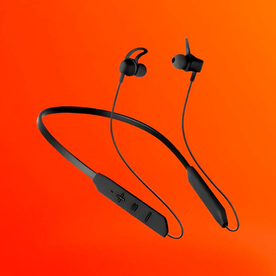 FRONY Bluetooth Headset Neckband with mic BT-Max 30H Playtime & Calling VibrationQ12 Bluetooth(Black, True Wireless)