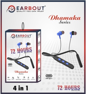 Earbot FlexTune: Affordable Quality Neckband 100 hours play time Bluetooth neckband Bluetooth Headset(Blue, In the Ear)
