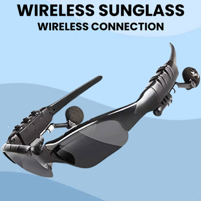 GUGGU Sunglass with (Bluetooth Earbuds) Music and bluetooth headset and micY47 Bluetooth(Black, On the Ear)
