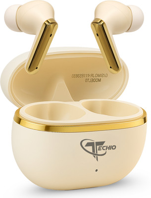 TECHIO GameBeat Gaming Earbuds, 40Hr Battery, 13mm Drivers,TouchControl Bluetooth(White, True Wireless)