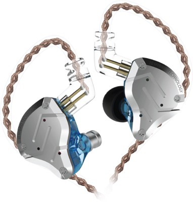 KZ ZS10 Pro Earphone IEM with Mic 4BA + 1 DD Hybrid Dynamic Driver in Ear Monitor Wired Headset(Blue, In the Ear)