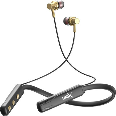 Unix upto 48 Hours Playback & ASAP Charge Made In India Bluetooth(Golden, In the Ear)
