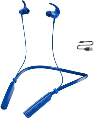 TEQIR Low-Latency Ergonomic Neckband, Sweat-Resistant Magnetic Earbuds, Dual Pairing Bluetooth Headset(Blue, In the Ear)