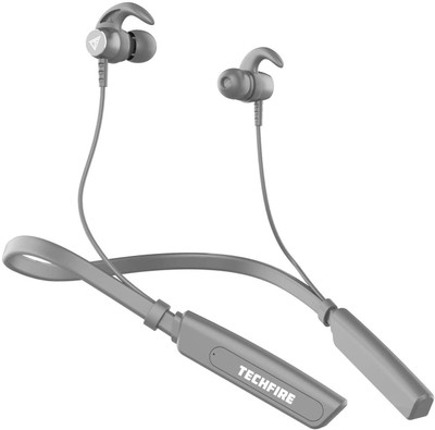 TECHFIRE 500v2 Neckband hi-bass Wireless Bluetooth headphone Bluetooth(Grey, In the Ear)