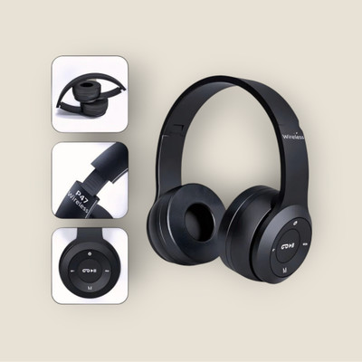 GDS Wireless Gaming Headset with Bluetooth, Foldable Frame, and Mic_DT Bluetooth & Wired(Black, On the Ear)